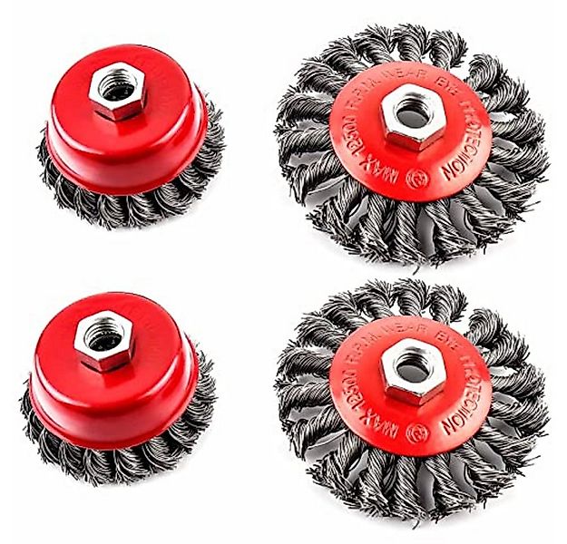 Youyijia Scheibenbürste 4PCS Topfbürste Winkelschleifer Drahtbürste Drahtbü günstig online kaufen
