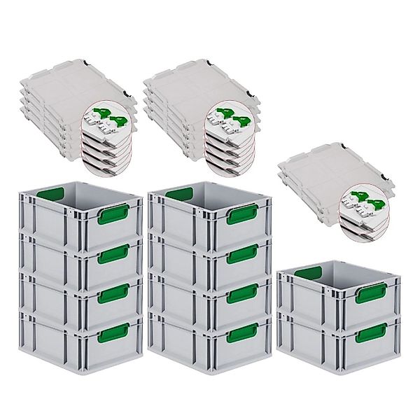 PROREGAL Spar Set 10x Eurobox Nextgen Color Mit Scharnierdeckel & Schiebesc günstig online kaufen