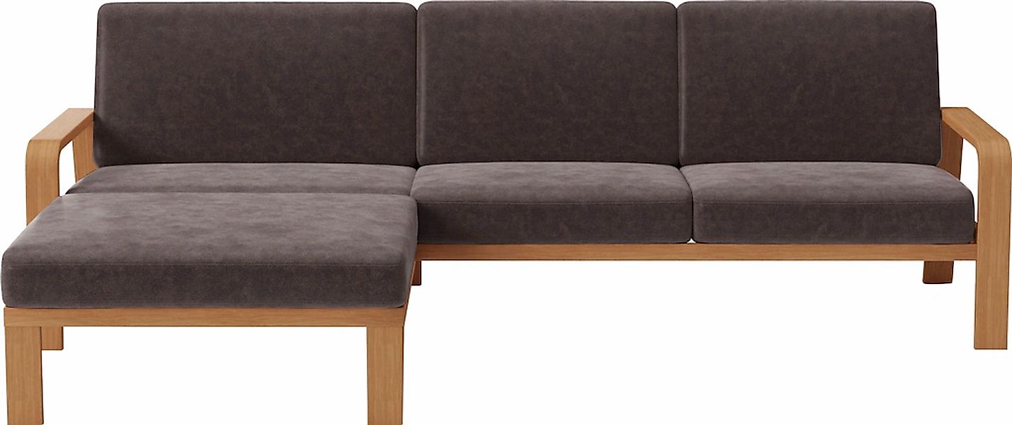 sit&more Ecksofa "Kolding L-Form", Armlehnen aus eichefarbigem Buchenholz, günstig online kaufen