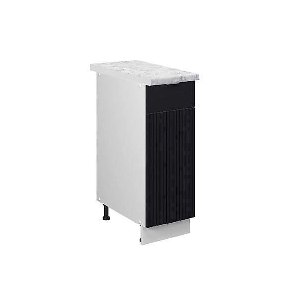 Vicco Apothekerunterschrank Fame-Line Schwarz Gestreift 30 cm AP Marmor günstig online kaufen