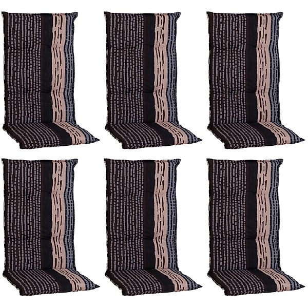 Beo Sitzauflage Hochlehner Bangui 6er-Set Grau-Ecru günstig online kaufen