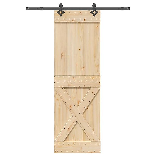vidaXL Schiebetür mit Beschlag 70x210 cm Massivholz Kiefer 3332772 günstig online kaufen
