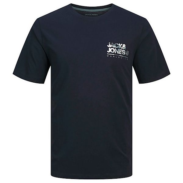 Jack & Jones Rundhalsshirt Jack&Jones XXL T-Shirt navy Brustprint JJLUKE günstig online kaufen