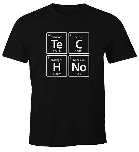 MoonWorks Print-Shirt Herren T-Shirt Spruch Logo Techno Fun-Shirt Party Fes günstig online kaufen