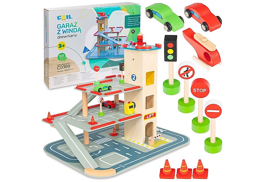 COIL Spiel-Parkgarage Parkhaus, Holz-Spielgarage, Holzgarage, Holzspielzeug günstig online kaufen