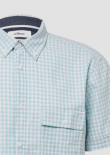 s.Oliver Kurzarmhemd Regular Fit: Kariertes Hemd aus Baumwolle mit Button-D günstig online kaufen