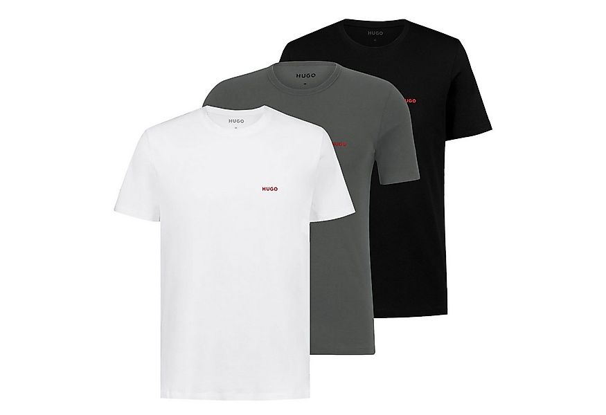 HUGO Unterziehshirt Crew-Neck T-Shirt (3-St., 3 Stück) mit Logo-Print günstig online kaufen