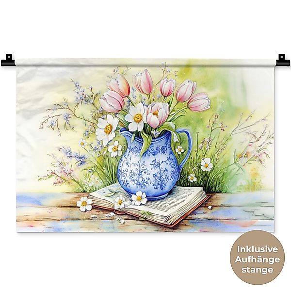MuchoWow Wandteppich Vase - Delfter Blau günstig online kaufen