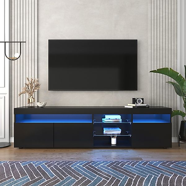 OKWISH TV-Schrank mit LED-Beleuchtung (Fernsehschrank TV-Tisch, günstig online kaufen