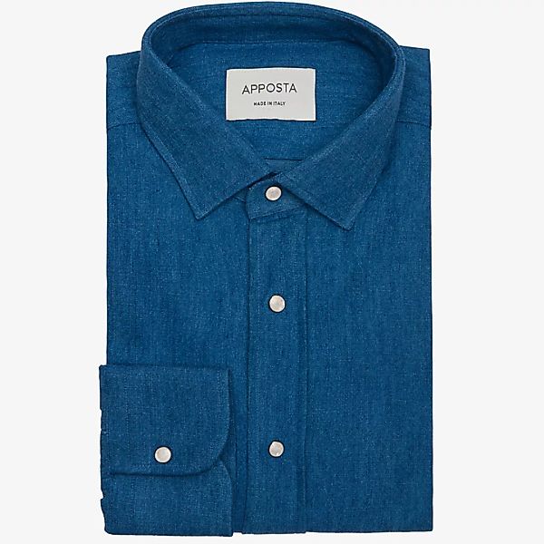 Hemd  einfarbig  marineblau 100% reine baumwolle denim, kragenform  moderni günstig online kaufen