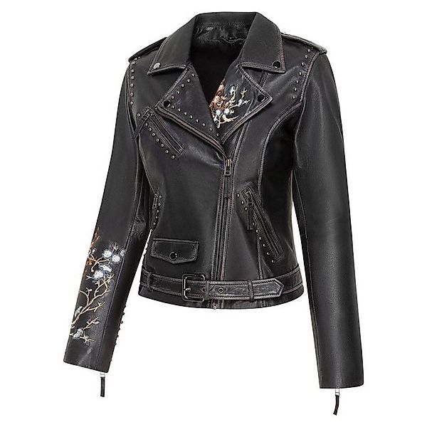 Stars & Stripes Lederjacke Bikerjacke Mabel mit Nieten und Stickereien günstig online kaufen