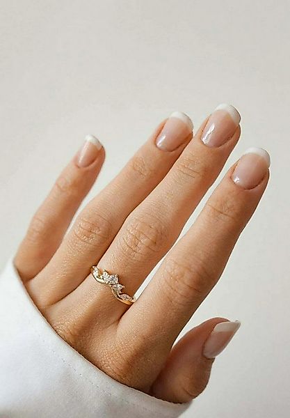 Hey Happiness Silberring Trauring Zirkonia, vergoldet, Kristalle Verlobungs günstig online kaufen