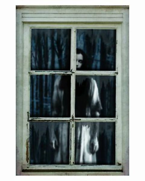 Unheimliches Geistermädchen als Fensterdekoration Partydeko schwarz günstig online kaufen