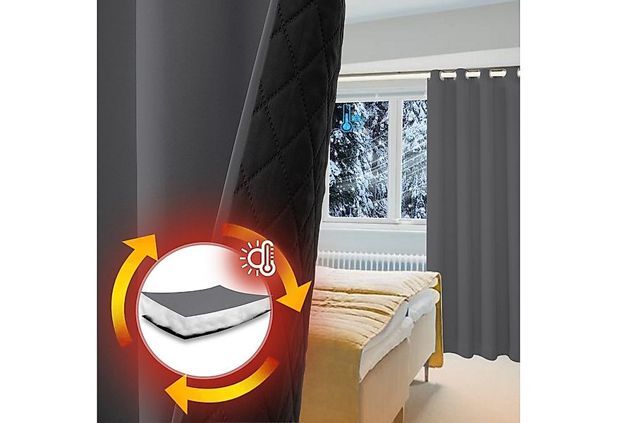 Sunicol Gardine Thermovorhang Kälteschutz Blickdichte Vorhänge mit Ösen (1 günstig online kaufen