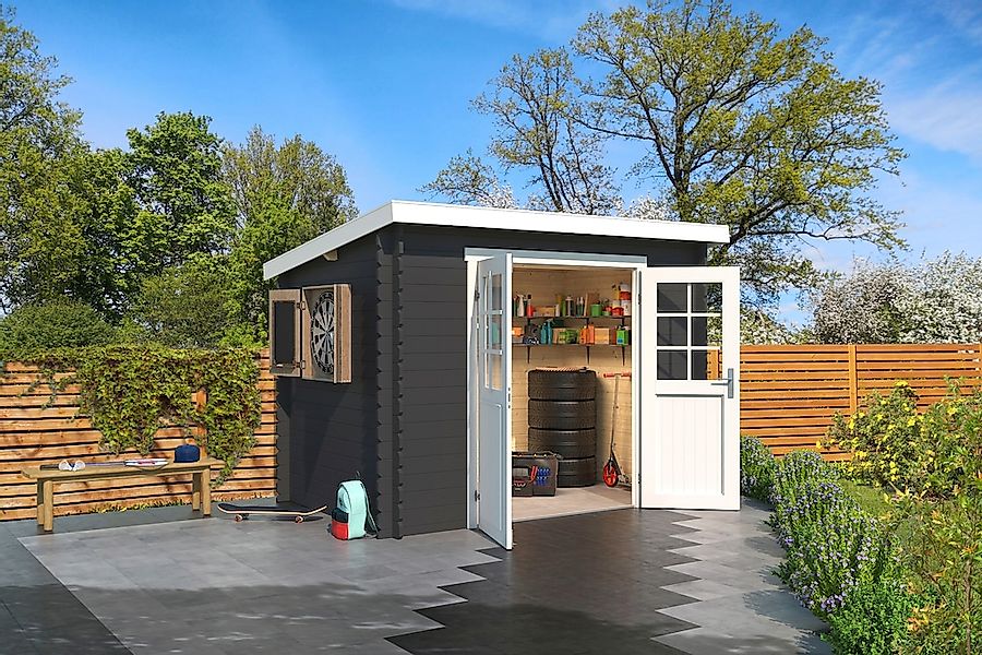LASITA MAJA Gartenhaus "San Jose 175", Blochbohlenhaus 28mm, Fundamentmass günstig online kaufen
