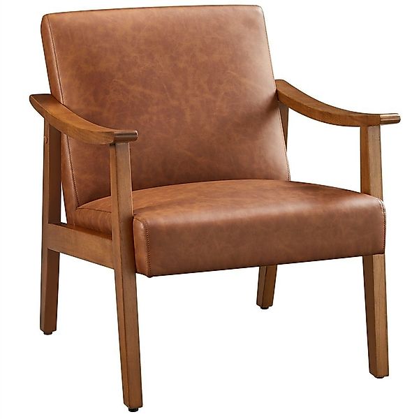 Yaheetech Relaxsessel, Retro Loungesessel Lesesessel Kunstleder günstig online kaufen