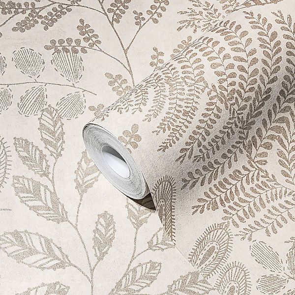 Livingwalls Tapete Blumenmuster Gold und Schwarz 53 cm x 10,05 m AS-388313 günstig online kaufen