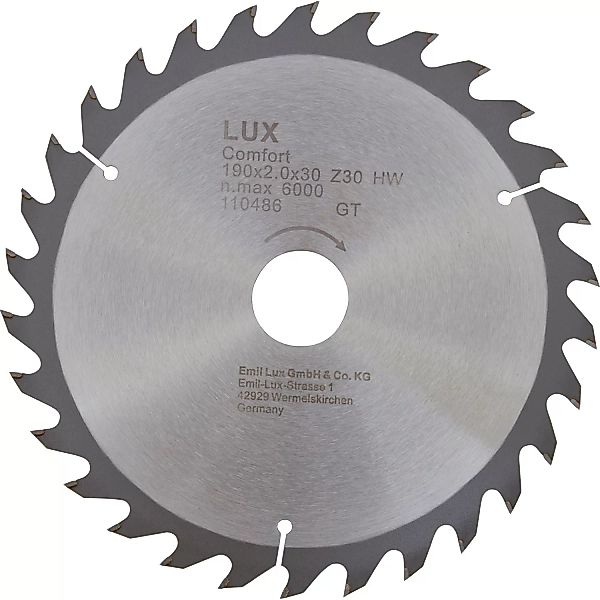 LUX HM-Kreissägeblatt 190 mm x 30 mm 30 Z günstig online kaufen