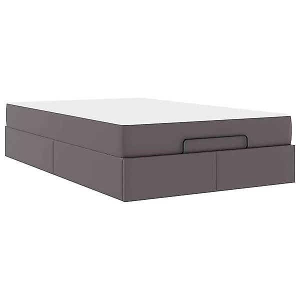 vidaXL Bettgestell mit Matratze Grau 120 x 200 cm Kunstleder 3399423 günstig online kaufen
