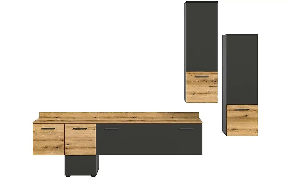 Wohnwand  Gerhard ¦ grau ¦ Maße (cm): B: 247 H: 196 T: 37.0 Kommoden & Side günstig online kaufen