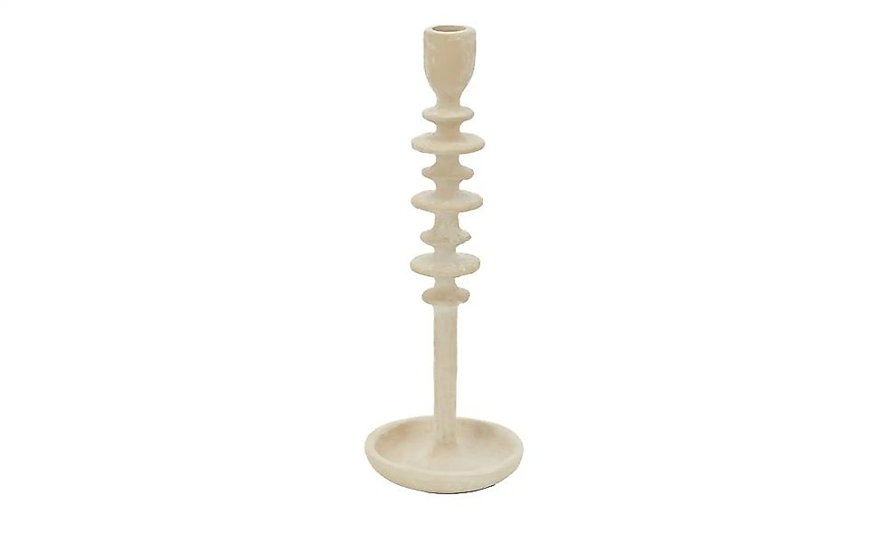 HOME STORY Kerzenständer   ¦ creme ¦ Aluminium ¦ Maße (cm): H: 32  Ø: 11.5 günstig online kaufen