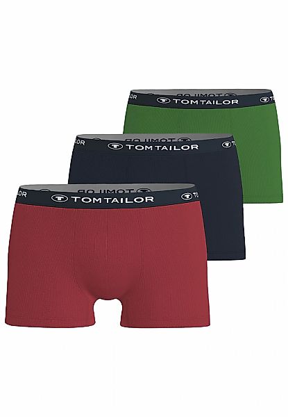 TOM TAILOR Boxershorts "Buffer" 3er Pack, weich, bequem, basic, eng, Logobu günstig online kaufen