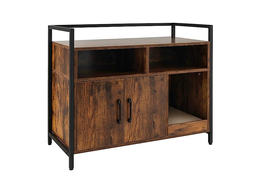 KOMFOTTEU Tierhaus 2 in 1 Katzenschrank Katzentoilette, mit Doppeltüren, Kr günstig online kaufen