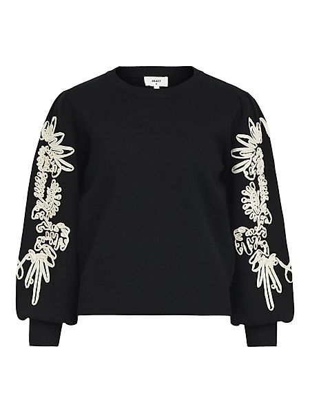 Object Rundhalspullover JOANA (1-tlg) Stickerei günstig online kaufen