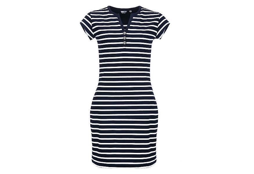 modAS Shirtkleid Damen Kleid Kurzarm Streifen - Bretonisches Streifenkleid günstig online kaufen