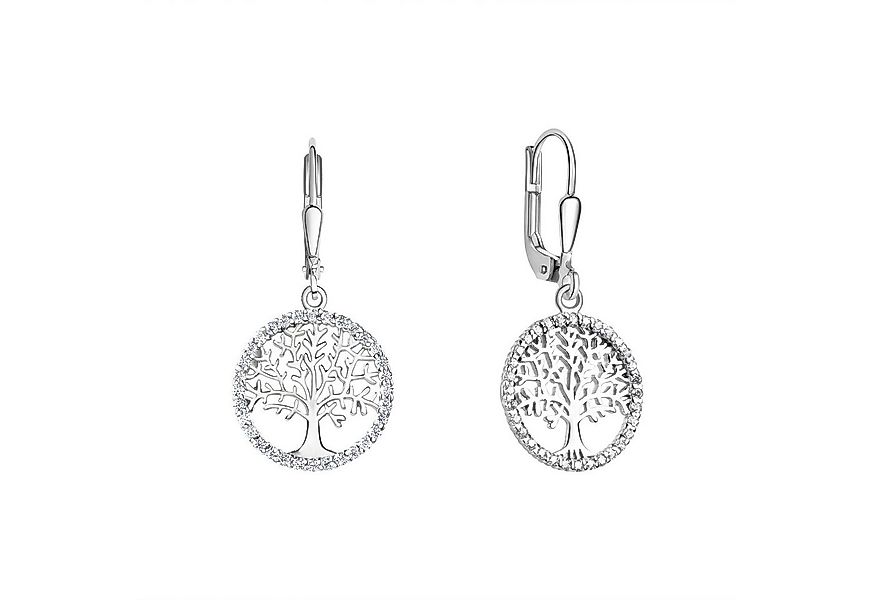 Vivance Paar Ohrhänger 925/- Sterling Silber rhodiniert Lebensbaum Zirkonia günstig online kaufen