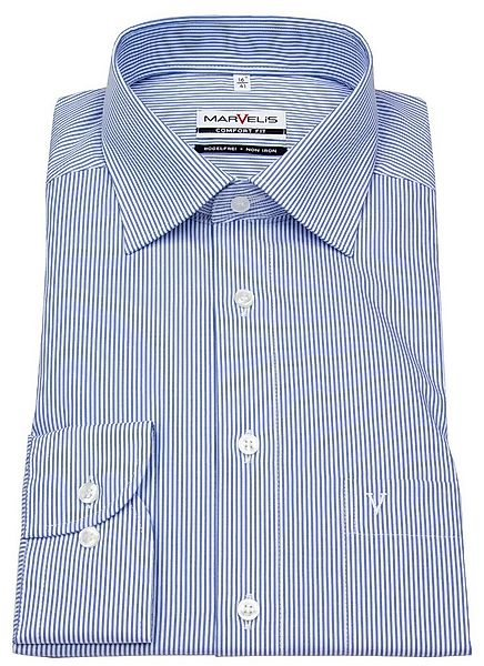 MARVELIS Businesshemd Comfort Fit bügelfrei Kentkragen günstig online kaufen