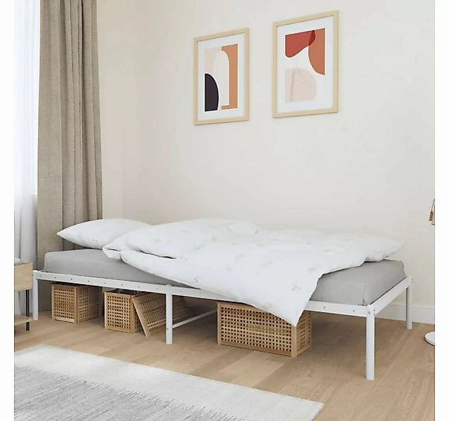 furnicato Bett Bettgestell Metall Weiß 90x200 cm günstig online kaufen