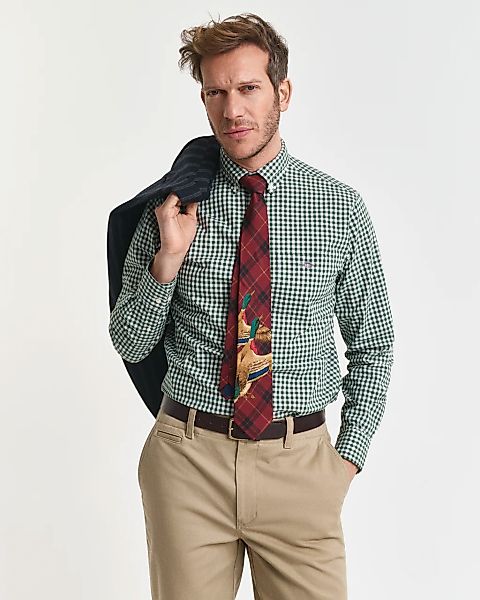 Gant "REG POPLIN GINGHAM SHIRT" mit Logostickerei auf der Brust günstig online kaufen