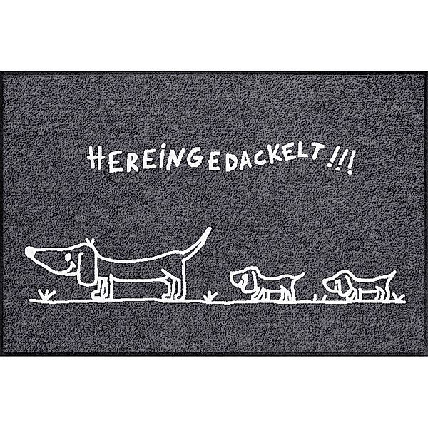 Salonloewe Fußmatte Hereingedackelt Dackel-Familie 50x75, Eingangsmatte günstig online kaufen