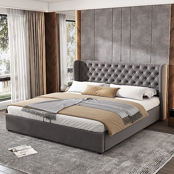 STILVORA Polsterbett Doppelbett 180×200 mit Bettkasten,Hydraulisches günstig online kaufen
