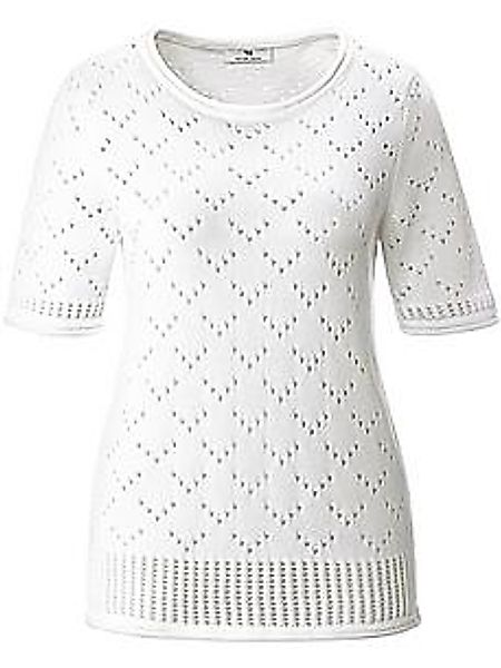 Rundhals-Pullover ­1/2-Arm aus 100% SUPIMA®-­B Peter Hahn weiss günstig online kaufen