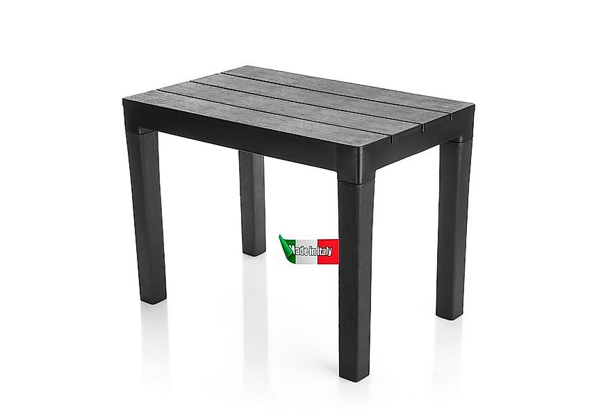 BigDean Gartentisch Garten Beistelltisch in Schwarz wetterfester Campingtis günstig online kaufen