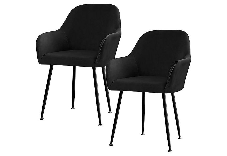 LuxusKollektion Stuhl Stretch Stuhlbezug Stuhlhussen 2er Set Armlehne Schwa günstig online kaufen