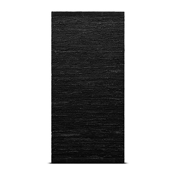 Leather Teppich 65 x 135cm black (schwarz) günstig online kaufen