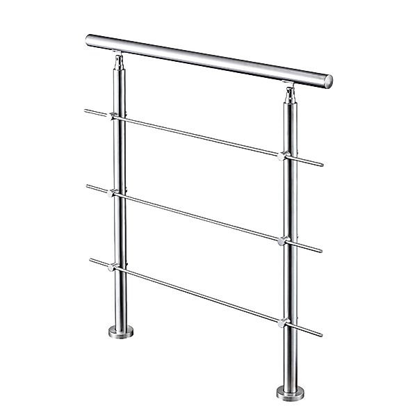 AICA Edelstahl-Treppengeländer 120 cm Geländer für Innen und Außen 3 Querst günstig online kaufen