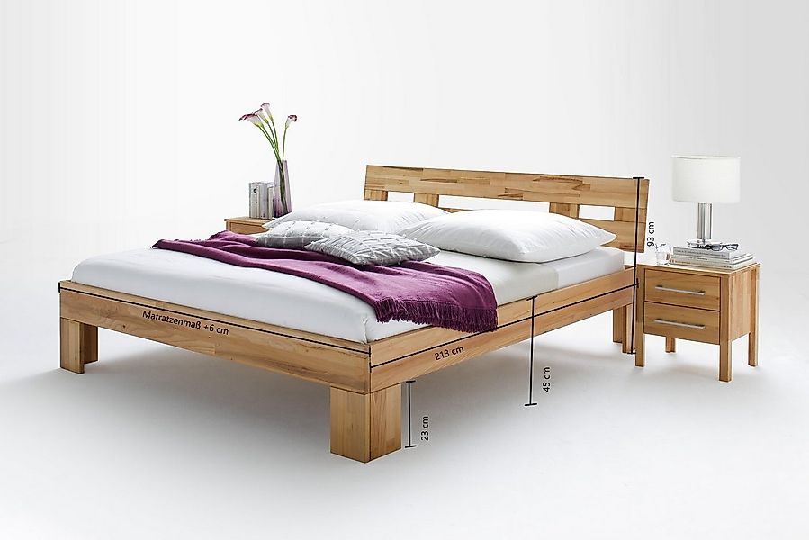 Home affaire Massivholzbett Modesty I Bett mit robustem Fußgestell in Winke günstig online kaufen