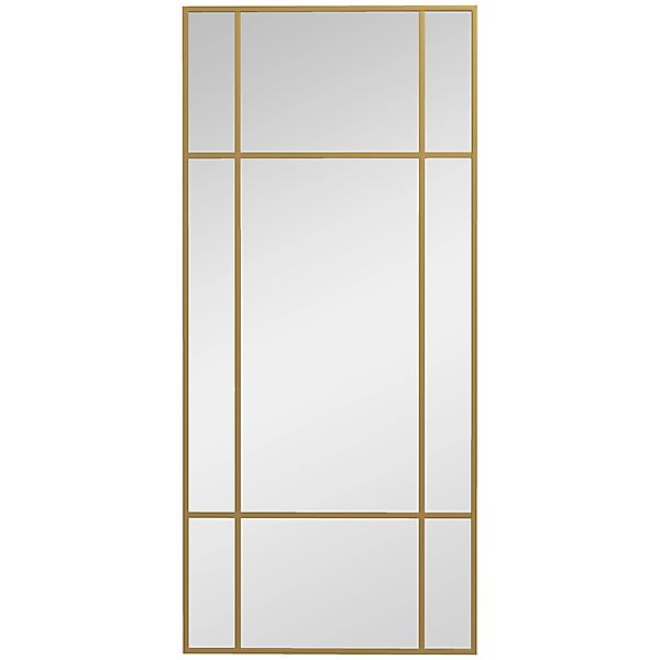 HOMCOM Wandspiegel mit Metallrahmen Glas Metall Gold 110L x 2B x 50H cm günstig online kaufen