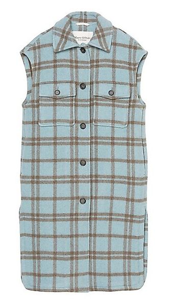 Marc O'Polo Shirtweste Vest, wool check, long, kent collar günstig online kaufen