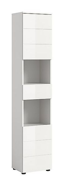freiraum Hochschrank Vira 2 Türen, 1 Schublade, weiß / weiß hochglanz - 38x günstig online kaufen