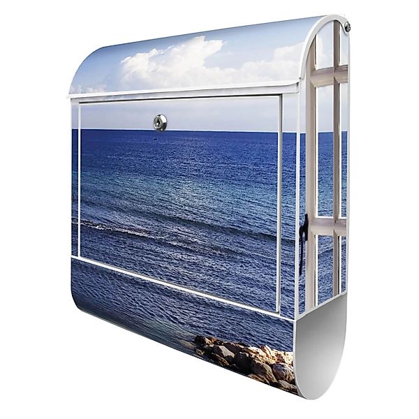 Banjado Design Briefkasten Weiß Pulverbeschichtet 39x47x14cm 2 Schlüssel Mi günstig online kaufen