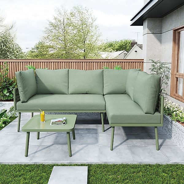 BlingBin Gartenlounge-Set Gartenmöbel Set, L-förmiges Terrassenmöbel, günstig online kaufen