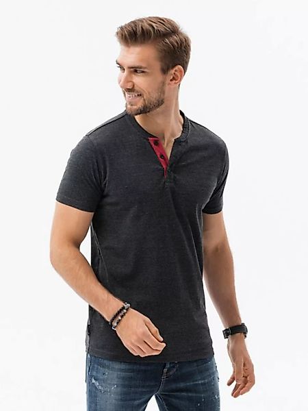 OMBRE T-Shirt Unifarbenes Herren-T-Shirt - schwarz meliert S1390 S günstig online kaufen