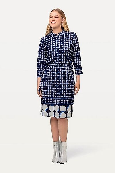 Ulla Popken Midikleid Midikleid Punkte-Mix Hemdkragen günstig online kaufen