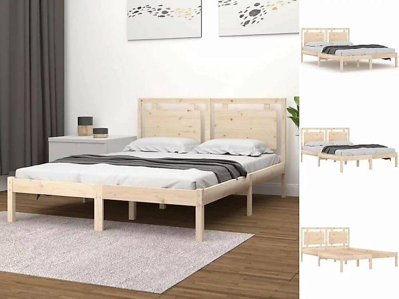 vidaXL Bettgestell Massivholzbett 180x200 cm 6FT Super King Bett Bettgestel günstig online kaufen