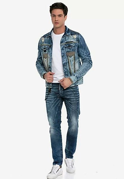 Cipo & Baxx Jeansjacke mit stylischen Nietenbesatz günstig online kaufen